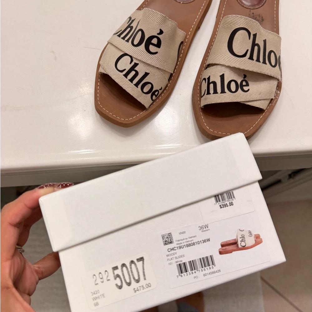 Chloe Beige and Black Sandals